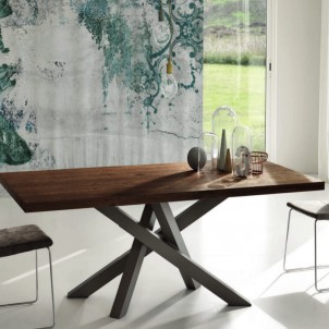 Tavolo moderno fisso con piano laminato 30 mm